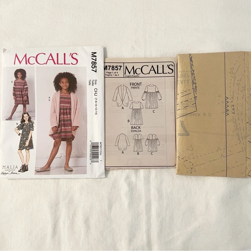 McCall’s M7857 Girls Dress & Sweater Pattern | Sizes 7–14 | Easy Knit Styles